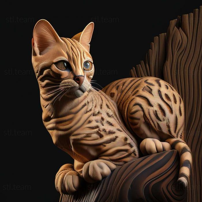 3D модель Бенгальська кішка (STL)